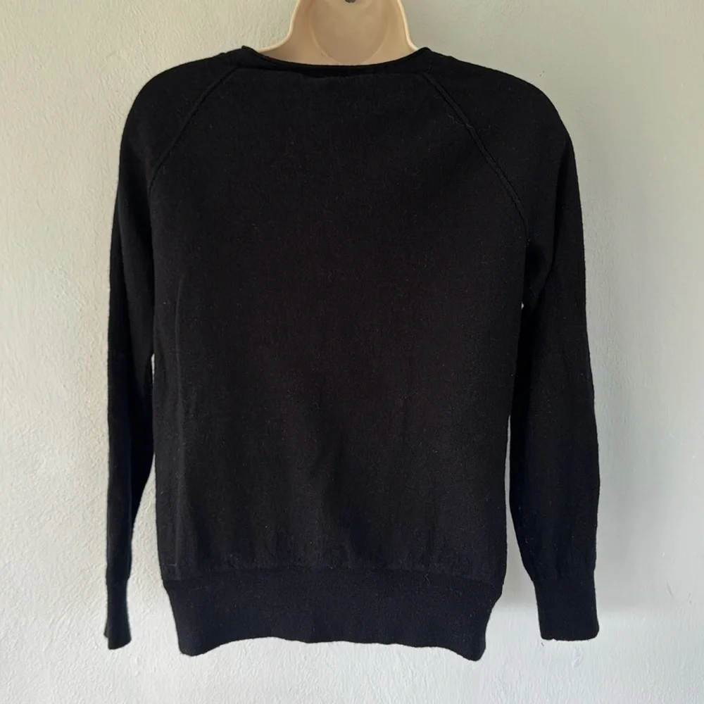 J. Crew black merino wool scoop neck long sleeve sweater size large